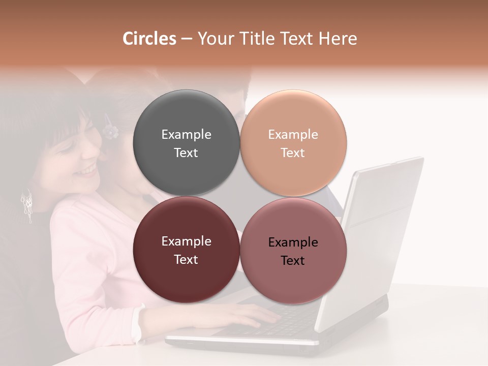 A Man And Two Children Looking At A Laptop Screen PowerPoint Template