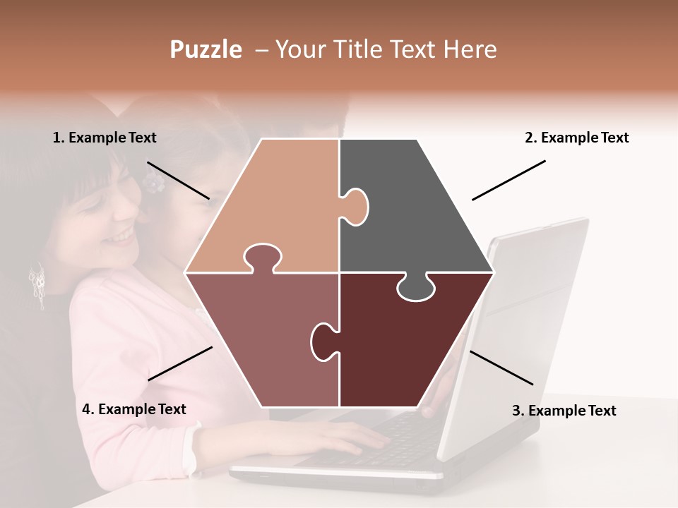 A Man And Two Children Looking At A Laptop Screen PowerPoint Template