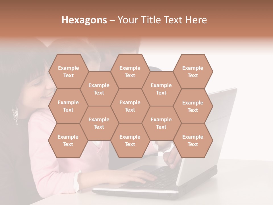 A Man And Two Children Looking At A Laptop Screen PowerPoint Template