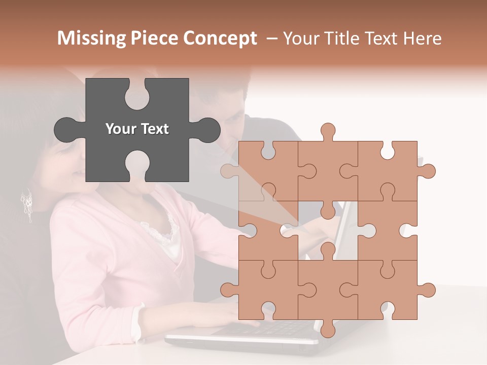 A Man And Two Children Looking At A Laptop Screen PowerPoint Template