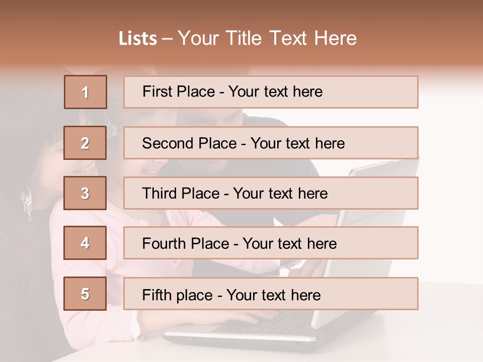 A Man And Two Children Looking At A Laptop Screen PowerPoint Template