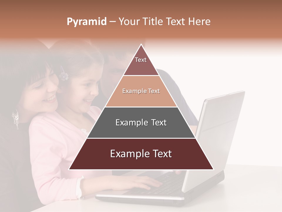 A Man And Two Children Looking At A Laptop Screen PowerPoint Template
