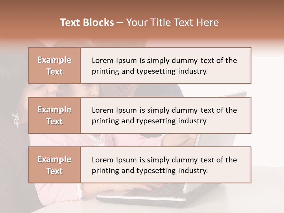 A Man And Two Children Looking At A Laptop Screen PowerPoint Template