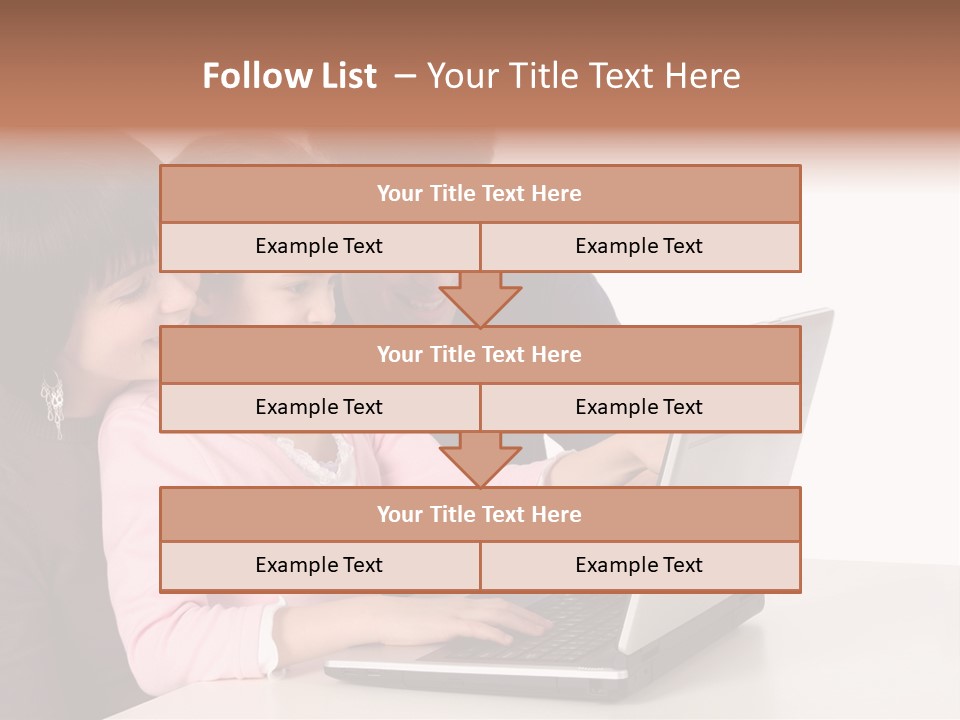 A Man And Two Children Looking At A Laptop Screen PowerPoint Template