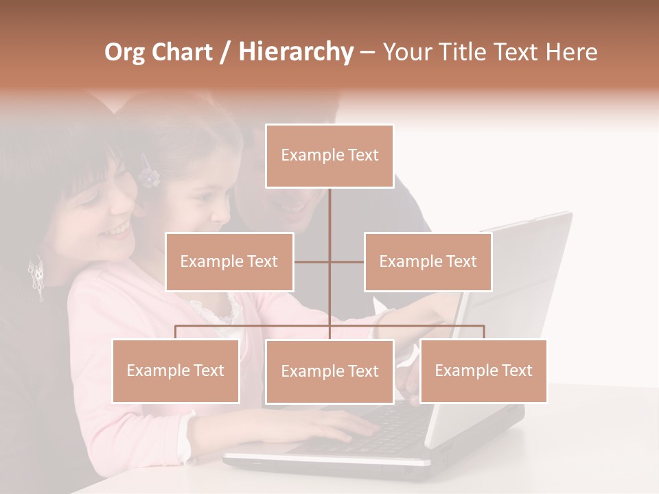 A Man And Two Children Looking At A Laptop Screen PowerPoint Template