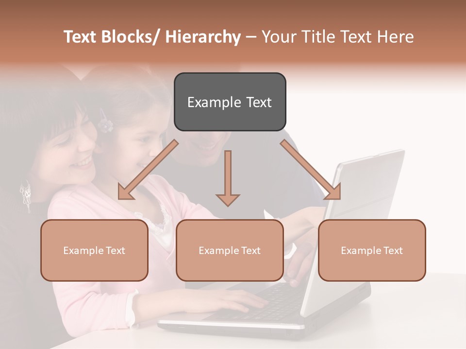 A Man And Two Children Looking At A Laptop Screen PowerPoint Template