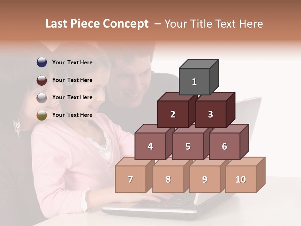 A Man And Two Children Looking At A Laptop Screen PowerPoint Template