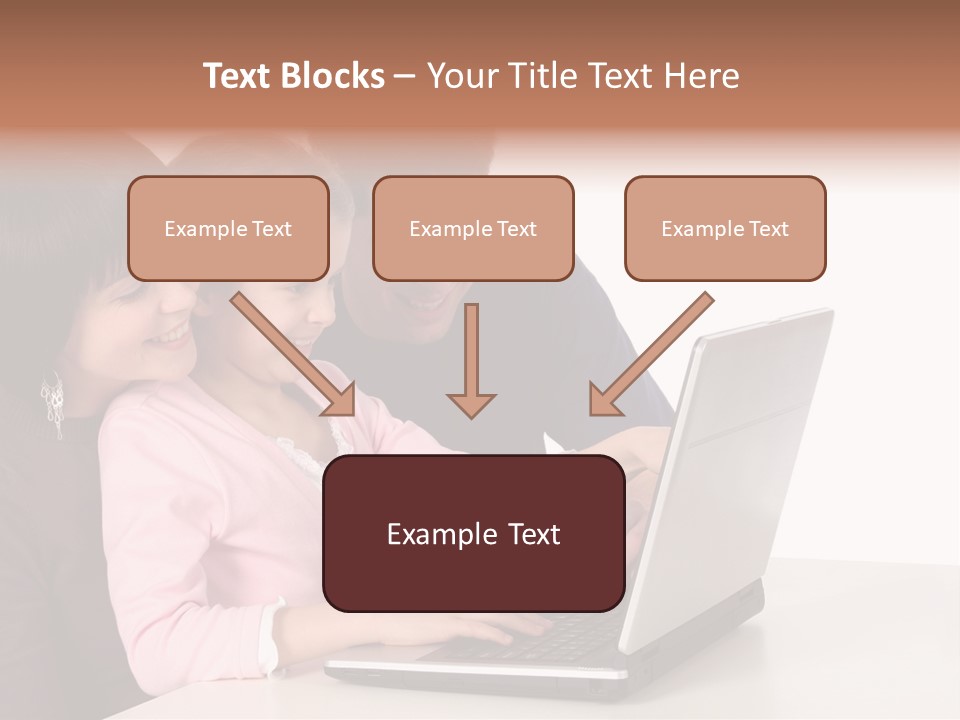 A Man And Two Children Looking At A Laptop Screen PowerPoint Template