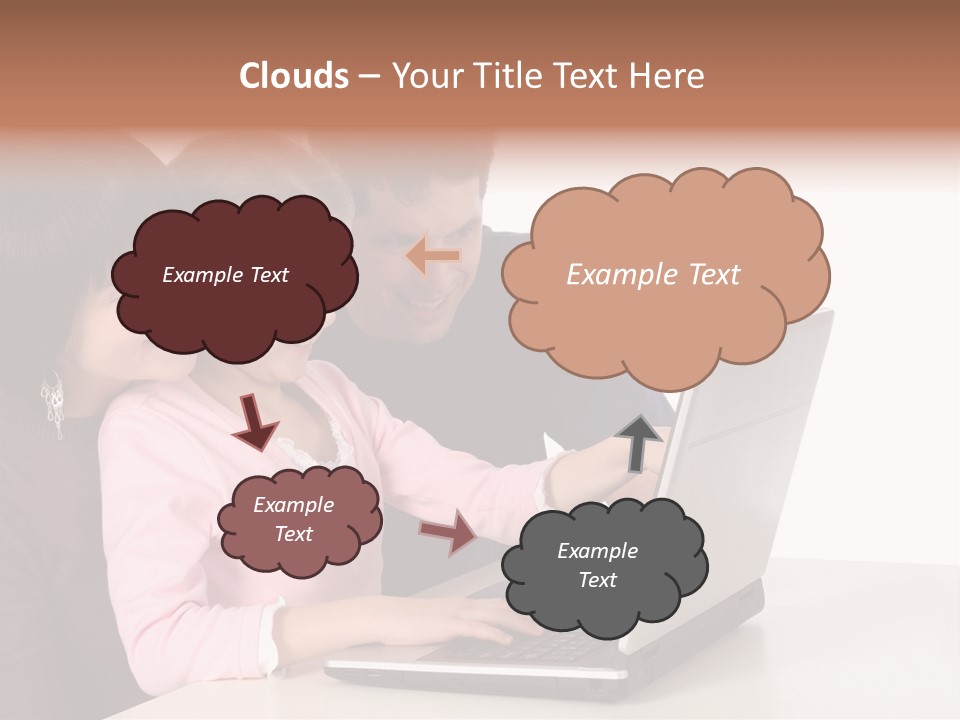 A Man And Two Children Looking At A Laptop Screen PowerPoint Template