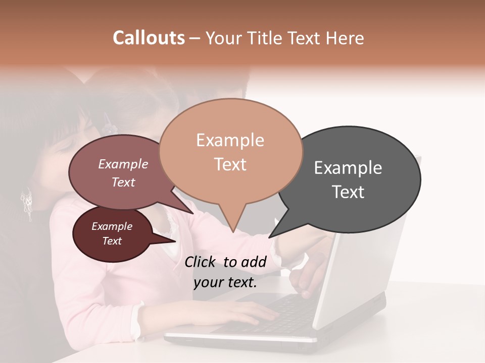 A Man And Two Children Looking At A Laptop Screen PowerPoint Template