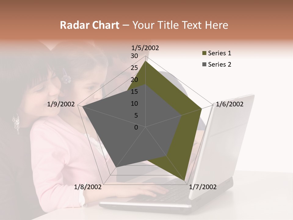 A Man And Two Children Looking At A Laptop Screen PowerPoint Template