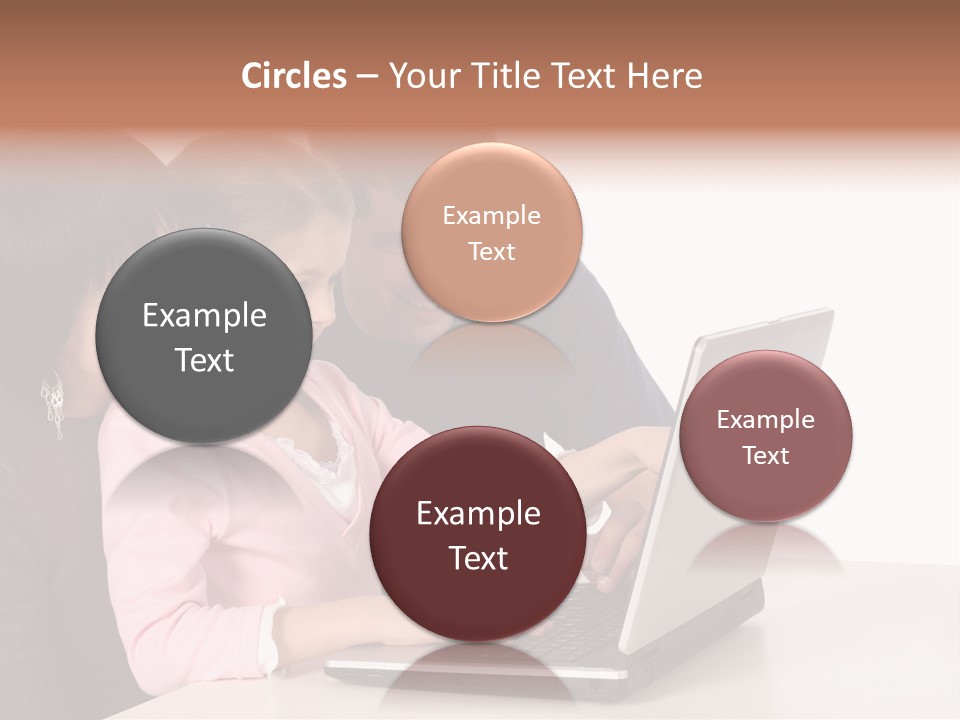 A Man And Two Children Looking At A Laptop Screen PowerPoint Template