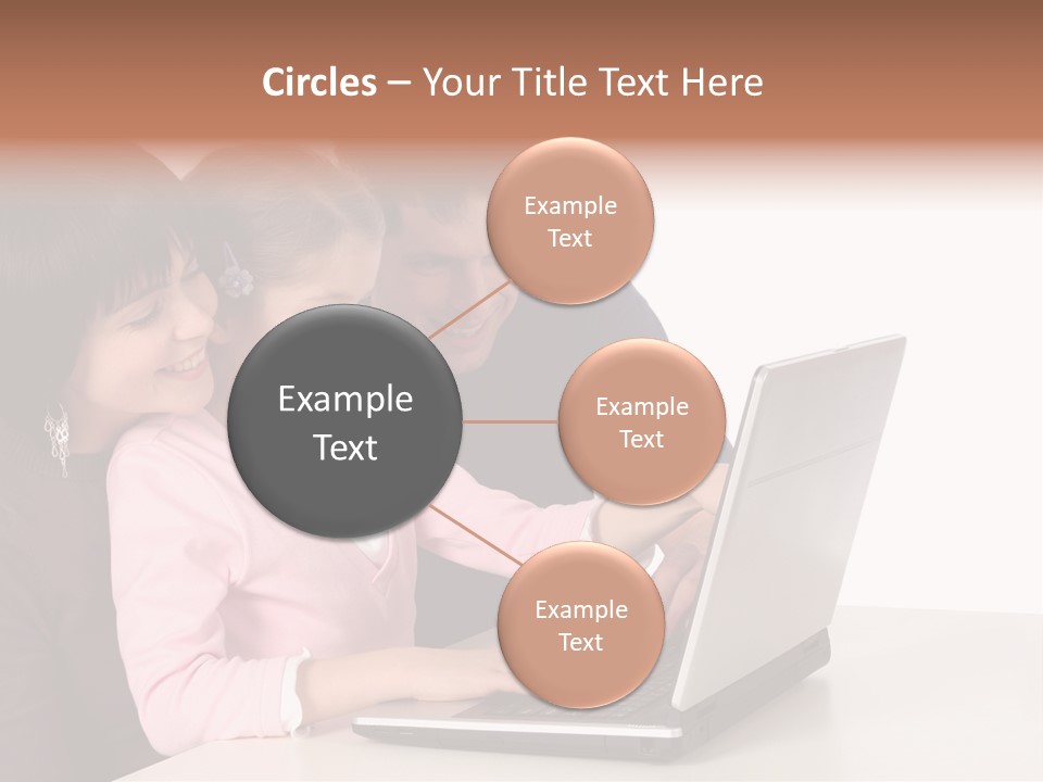 A Man And Two Children Looking At A Laptop Screen PowerPoint Template