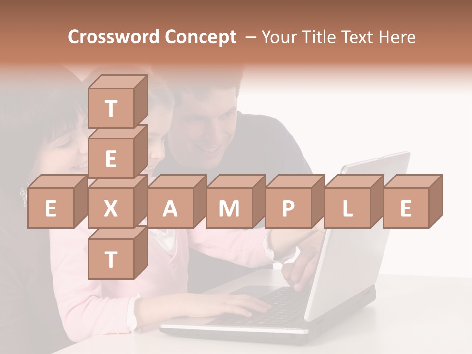 A Man And Two Children Looking At A Laptop Screen PowerPoint Template