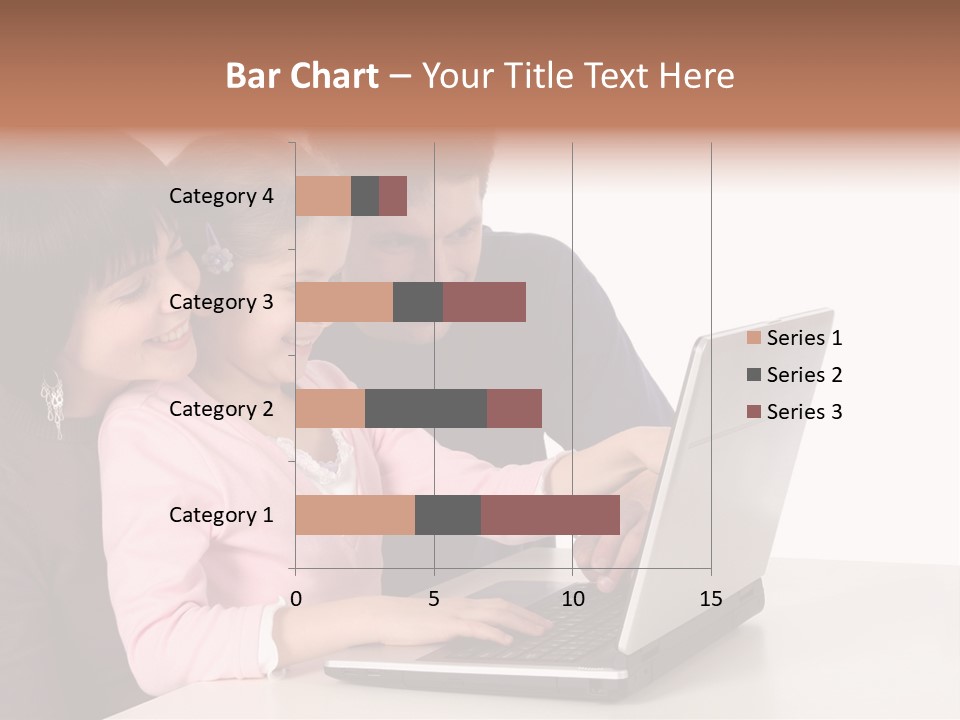 A Man And Two Children Looking At A Laptop Screen PowerPoint Template