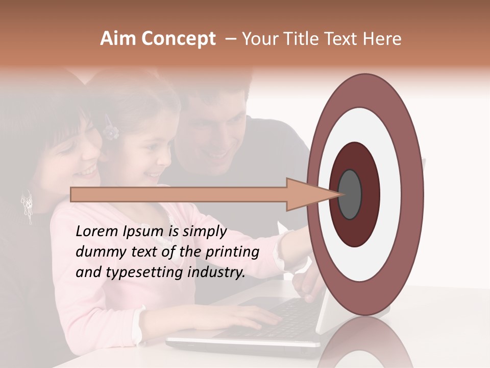 A Man And Two Children Looking At A Laptop Screen PowerPoint Template