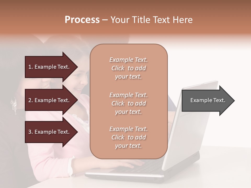 A Man And Two Children Looking At A Laptop Screen PowerPoint Template