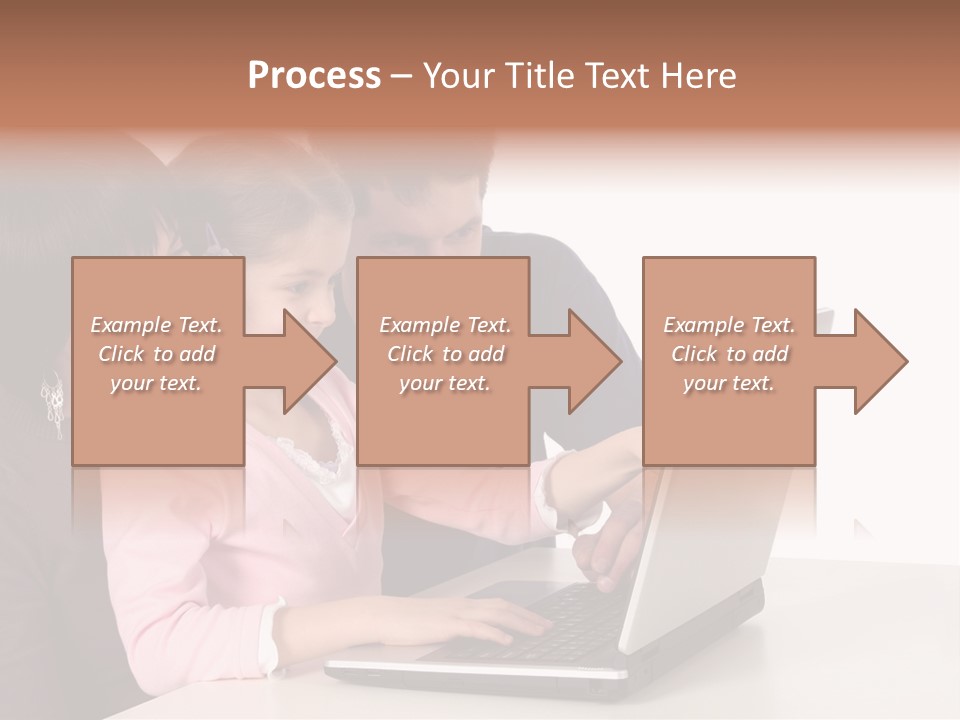 A Man And Two Children Looking At A Laptop Screen PowerPoint Template