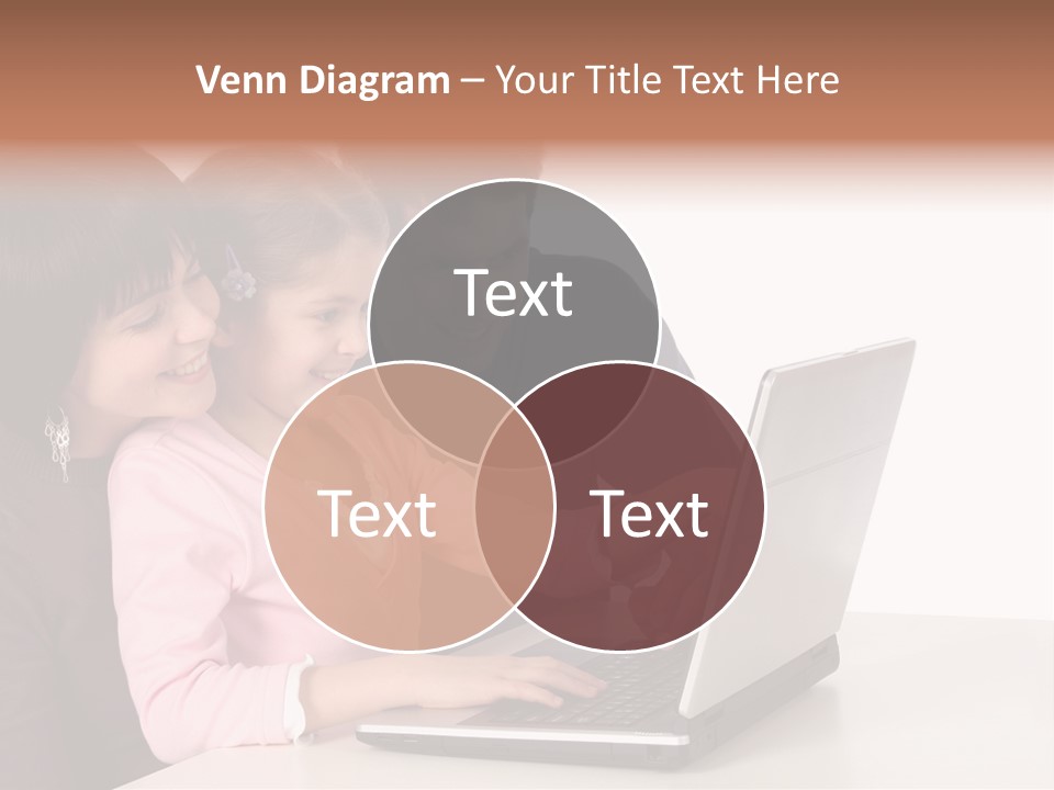 A Man And Two Children Looking At A Laptop Screen PowerPoint Template