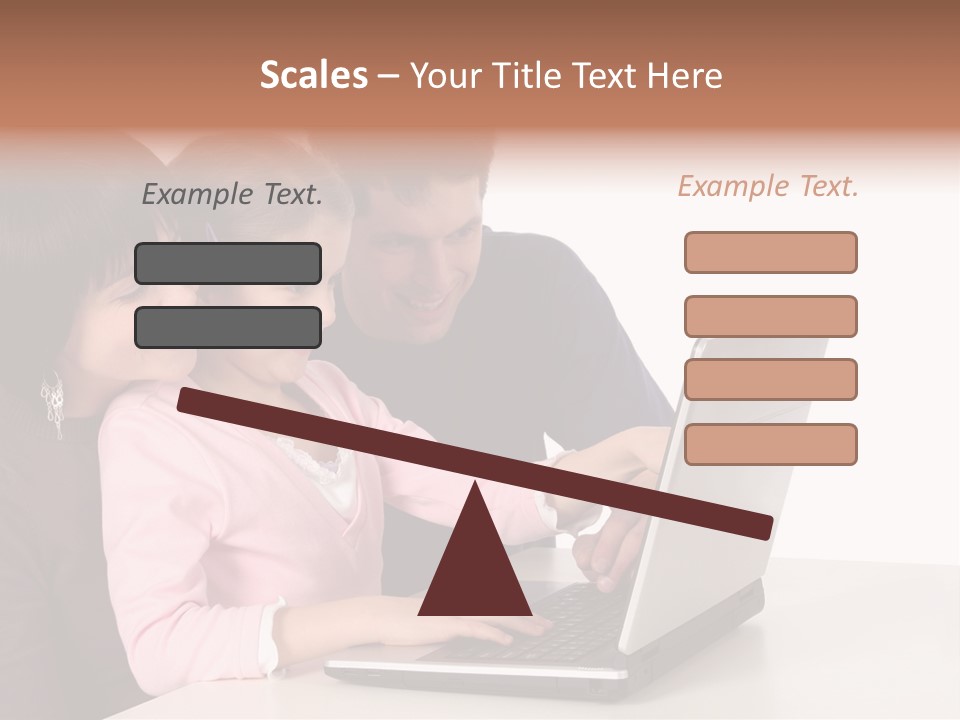 A Man And Two Children Looking At A Laptop Screen PowerPoint Template