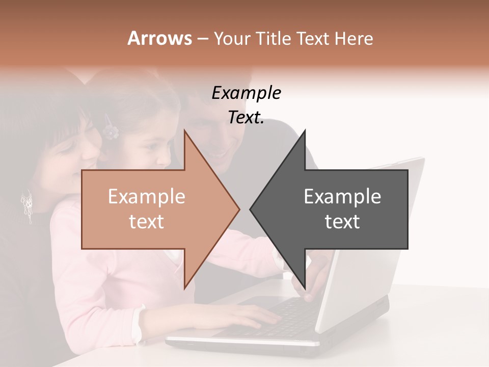 A Man And Two Children Looking At A Laptop Screen PowerPoint Template