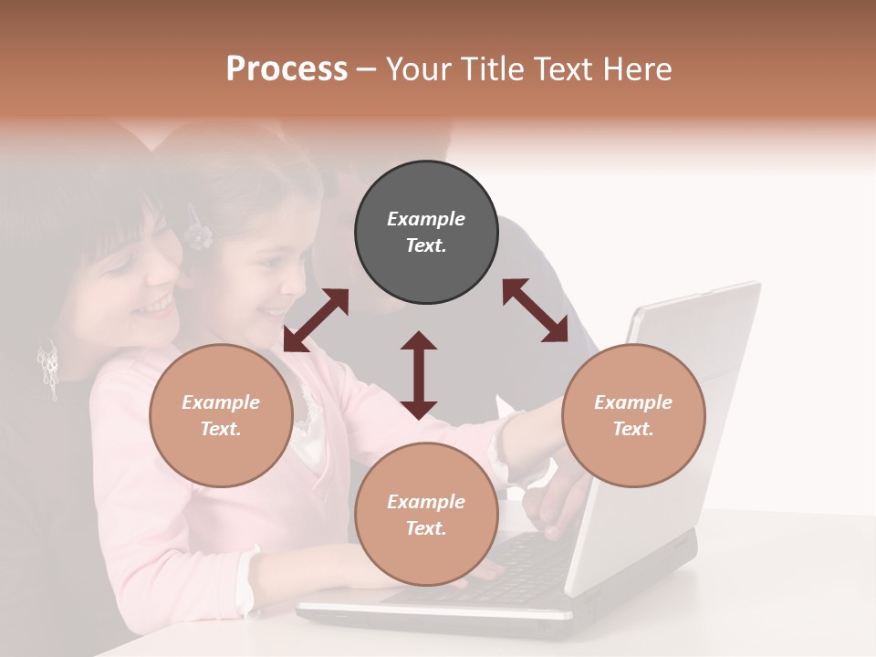 A Man And Two Children Looking At A Laptop Screen PowerPoint Template