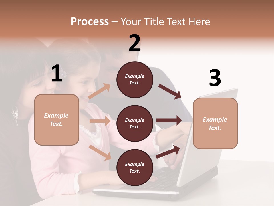 A Man And Two Children Looking At A Laptop Screen PowerPoint Template