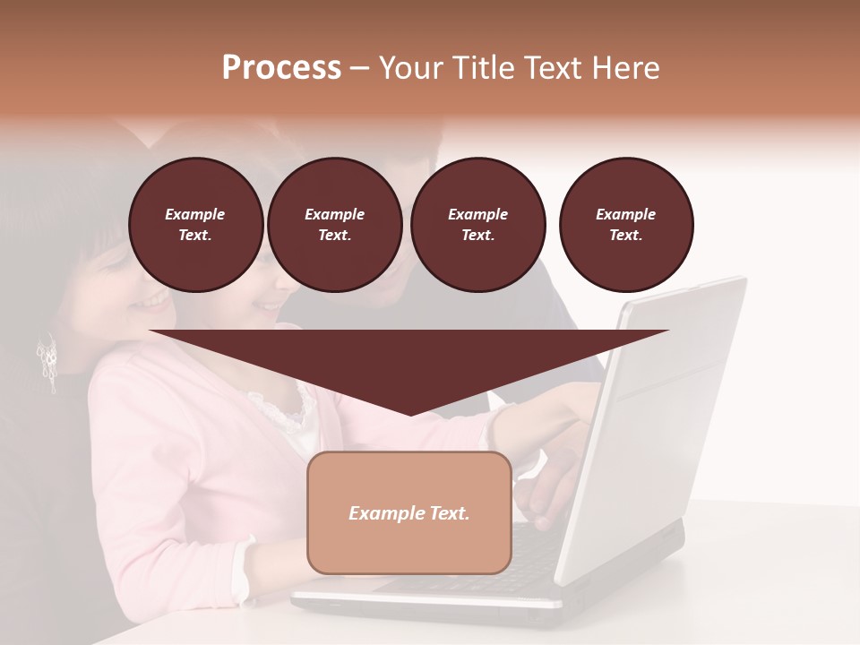 A Man And Two Children Looking At A Laptop Screen PowerPoint Template