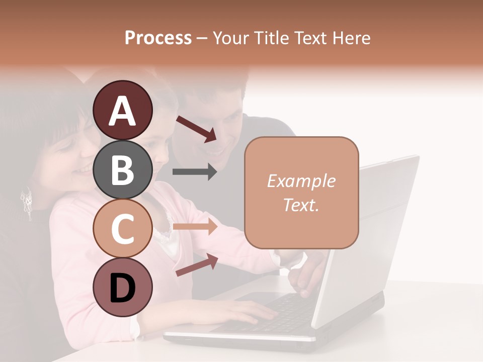 A Man And Two Children Looking At A Laptop Screen PowerPoint Template