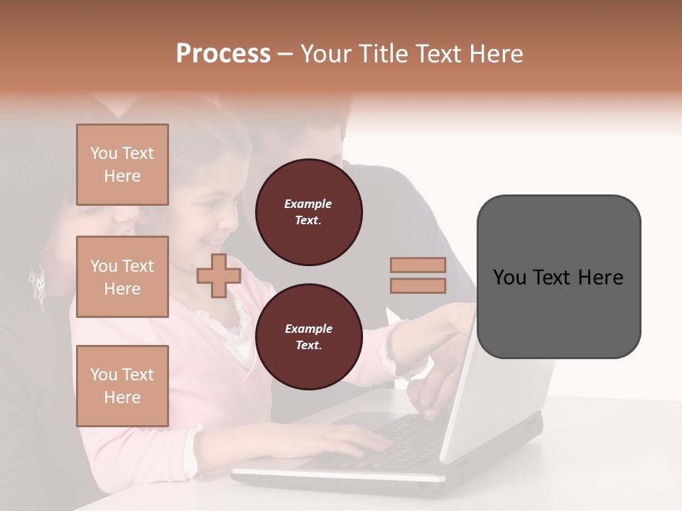 A Man And Two Children Looking At A Laptop Screen PowerPoint Template