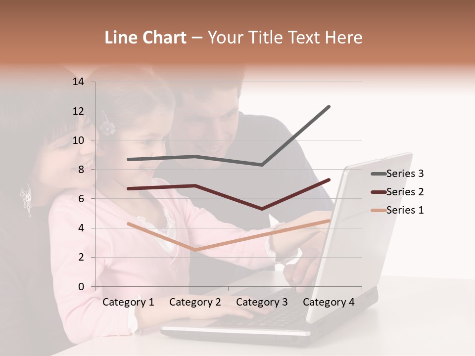 A Man And Two Children Looking At A Laptop Screen PowerPoint Template