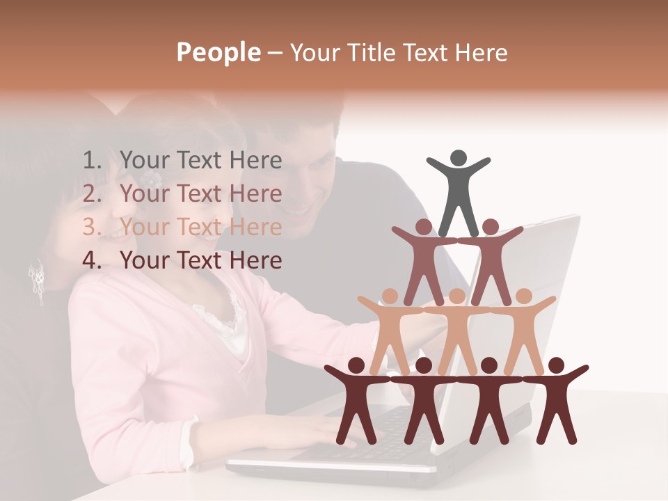 A Man And Two Children Looking At A Laptop Screen PowerPoint Template