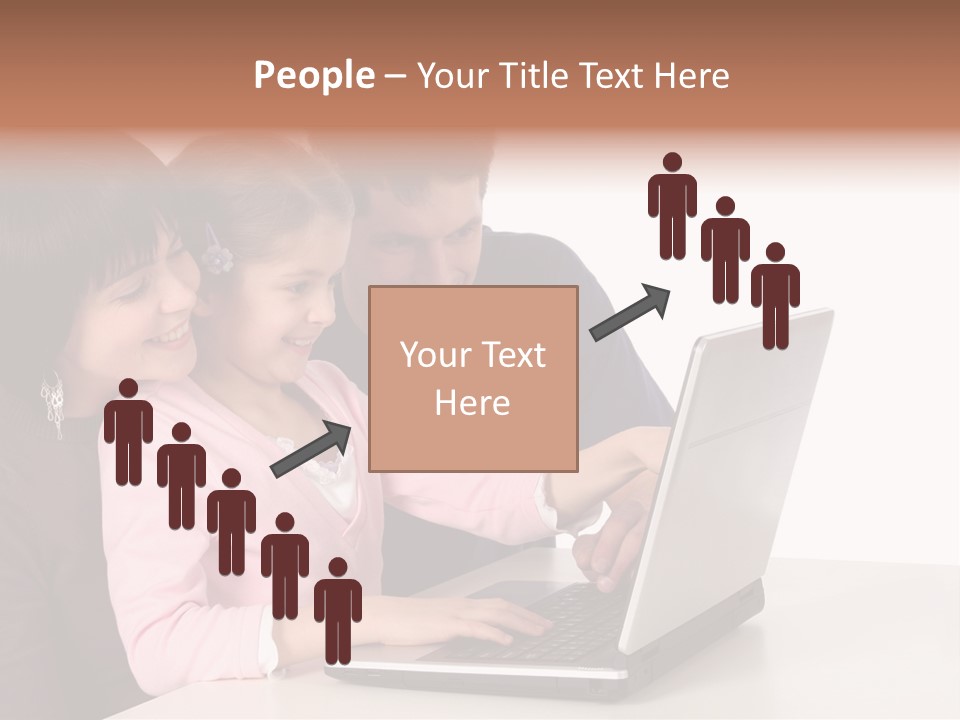 A Man And Two Children Looking At A Laptop Screen PowerPoint Template