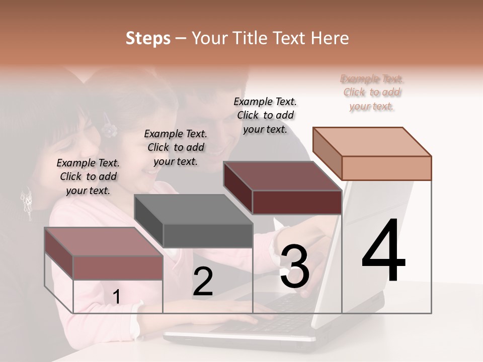 A Man And Two Children Looking At A Laptop Screen PowerPoint Template