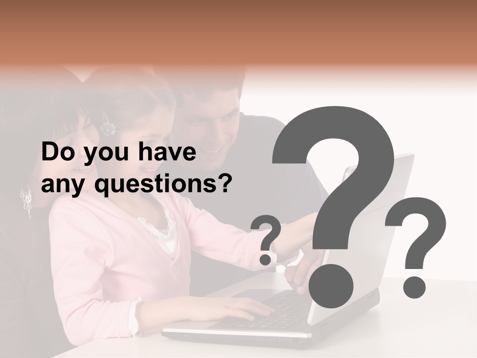 A Man And Two Children Looking At A Laptop Screen PowerPoint Template