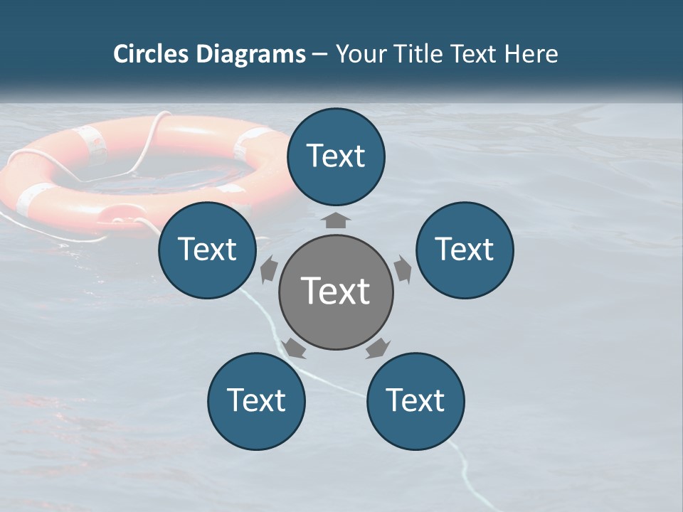 Yacht Help Red PowerPoint Template