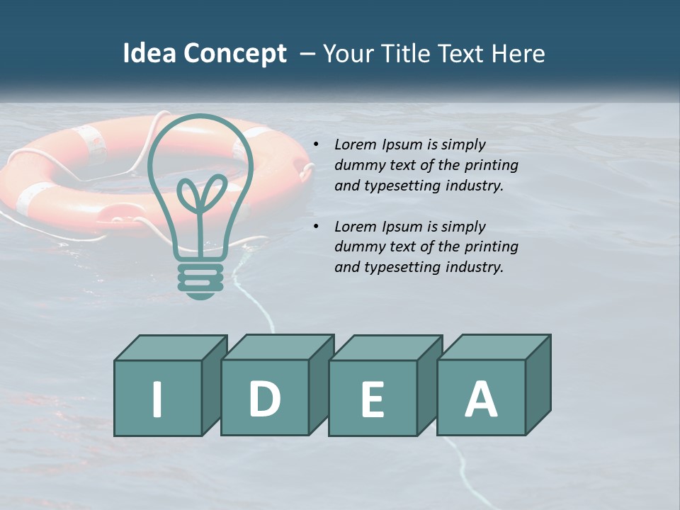 Yacht Help Red PowerPoint Template