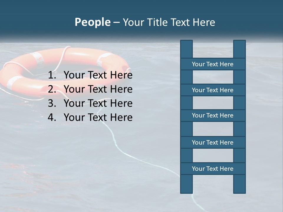 Yacht Help Red PowerPoint Template