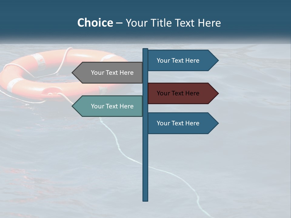 Yacht Help Red PowerPoint Template