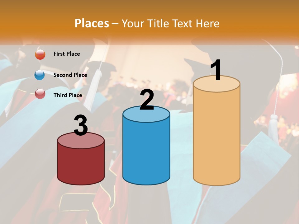 A Group Of People In Graduation Gowns And Caps PowerPoint Template