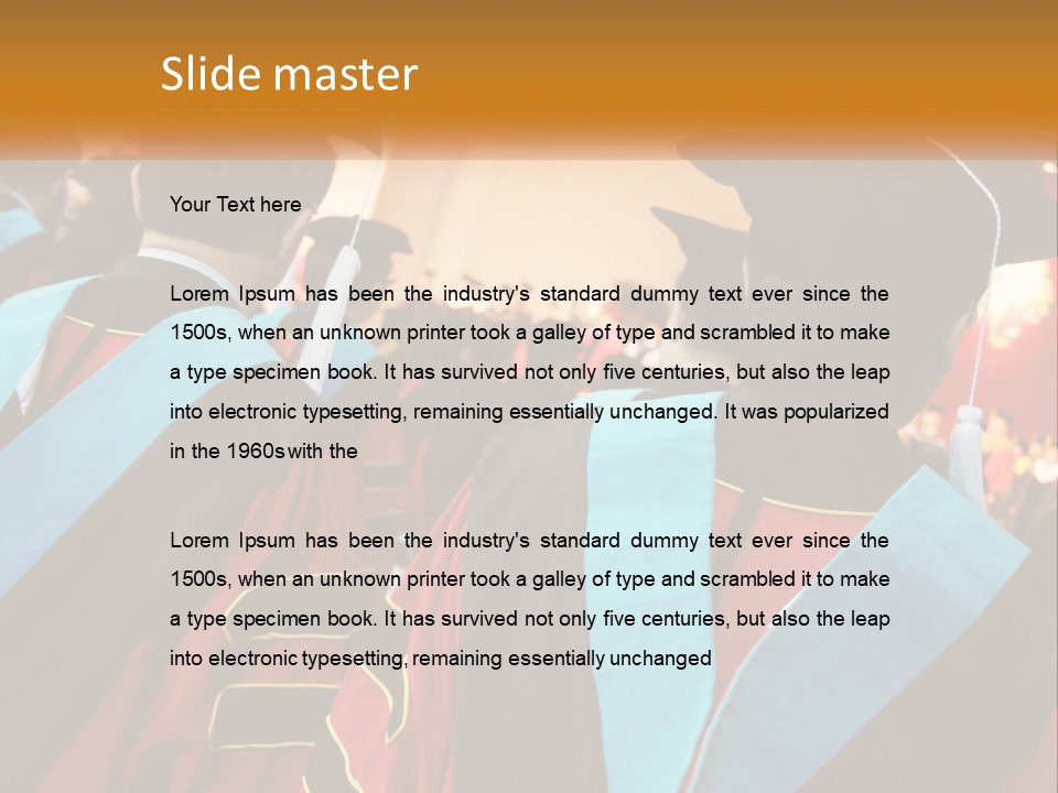 A Group Of People In Graduation Gowns And Caps PowerPoint Template