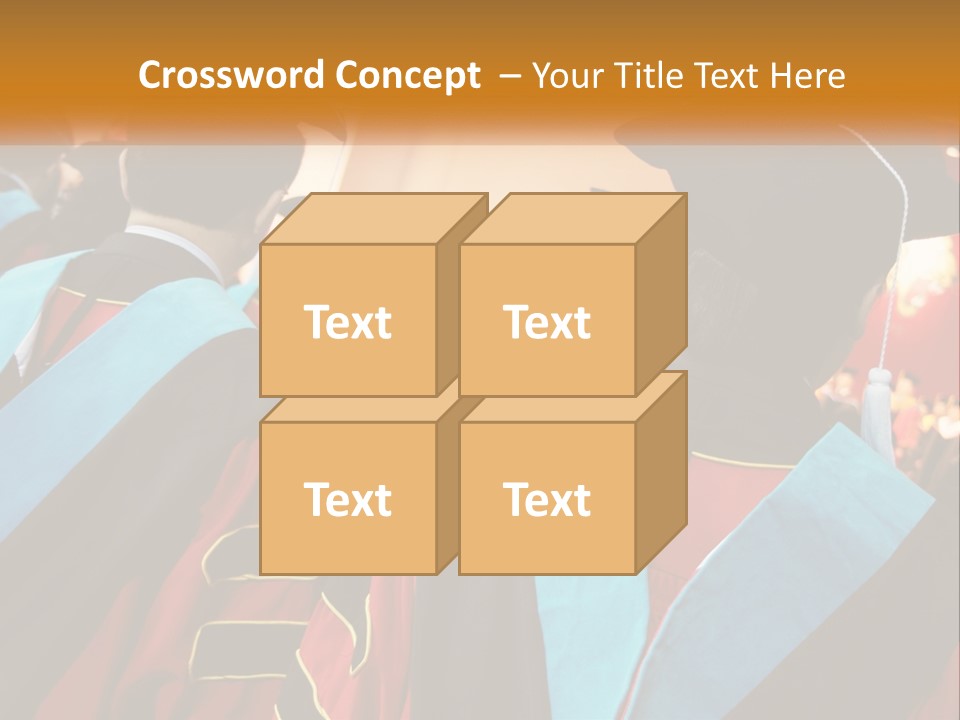 A Group Of People In Graduation Gowns And Caps PowerPoint Template