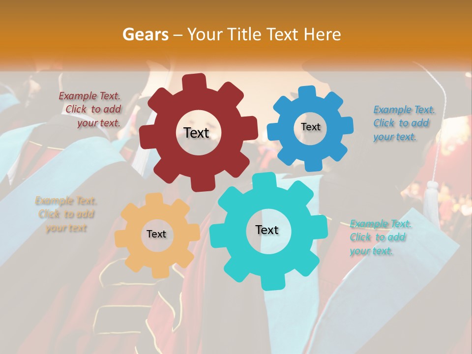 A Group Of People In Graduation Gowns And Caps PowerPoint Template