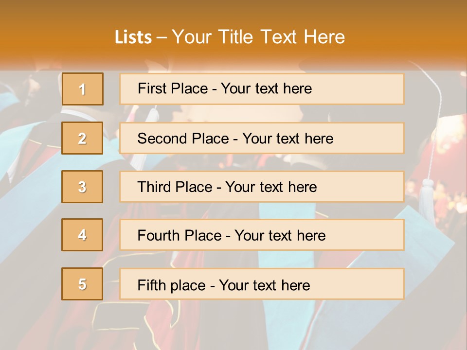 A Group Of People In Graduation Gowns And Caps PowerPoint Template