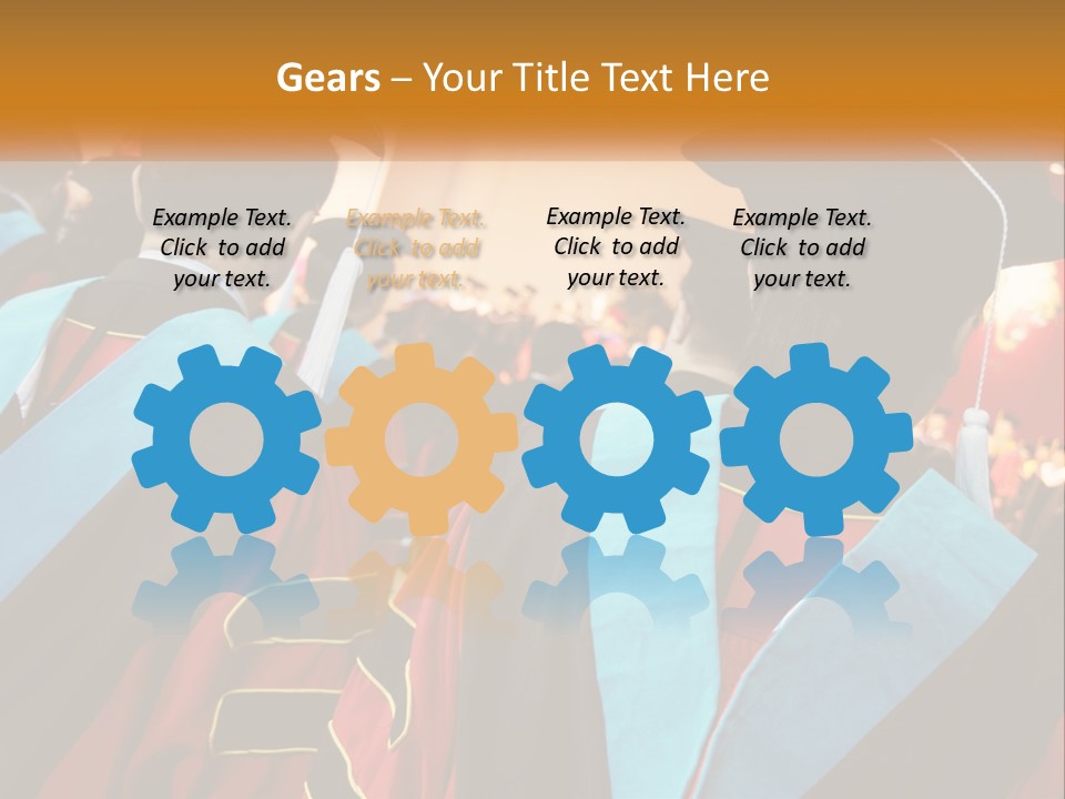 A Group Of People In Graduation Gowns And Caps PowerPoint Template