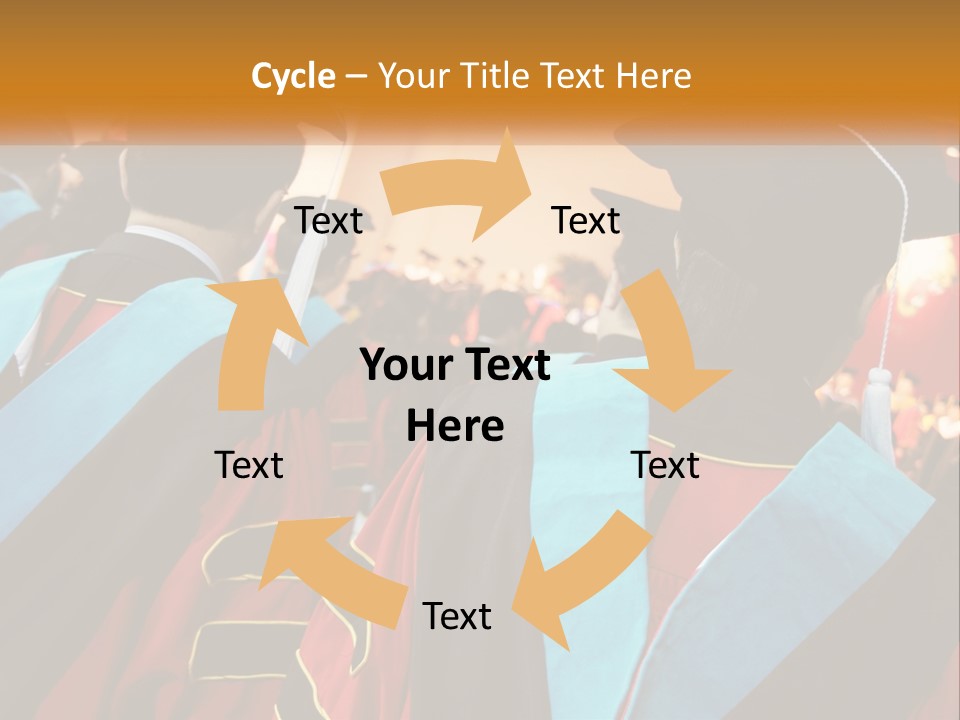 A Group Of People In Graduation Gowns And Caps PowerPoint Template