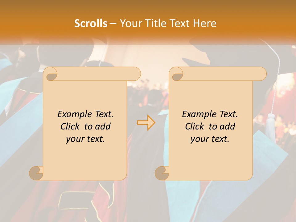 A Group Of People In Graduation Gowns And Caps PowerPoint Template