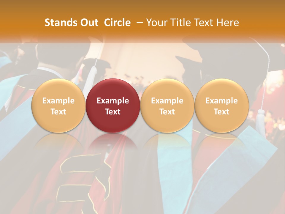 A Group Of People In Graduation Gowns And Caps PowerPoint Template