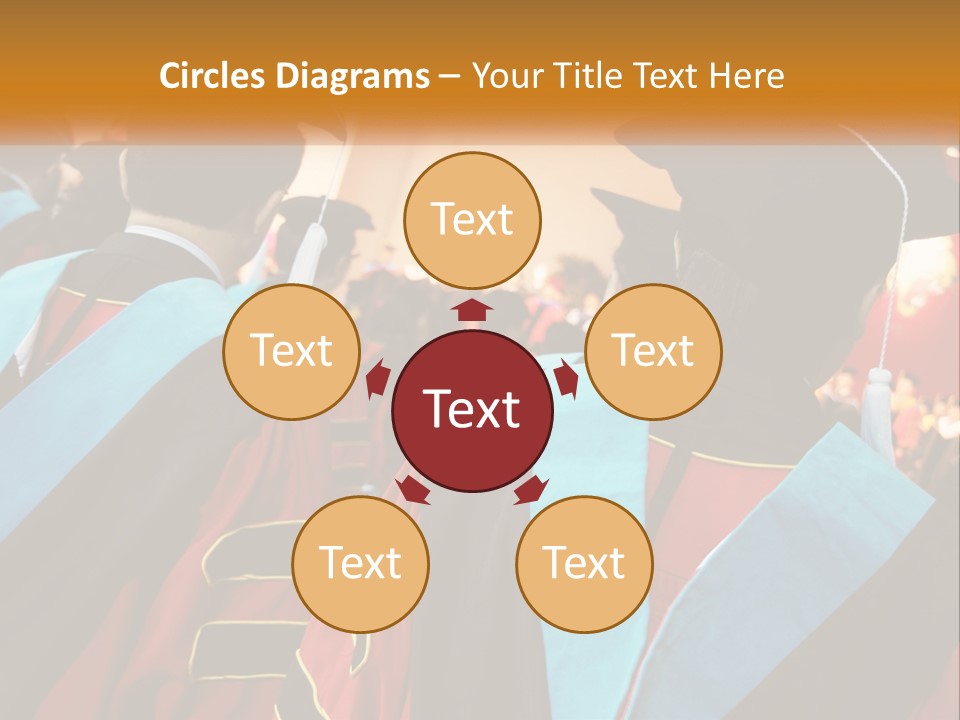 A Group Of People In Graduation Gowns And Caps PowerPoint Template