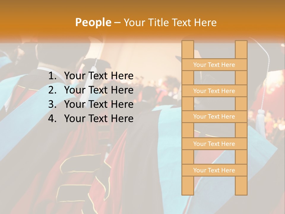 A Group Of People In Graduation Gowns And Caps PowerPoint Template